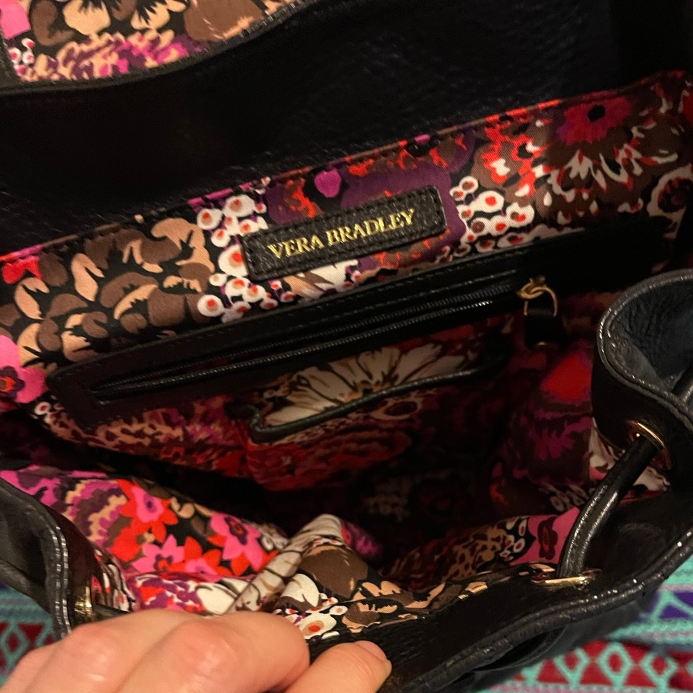 Vera Bradley Quilted Leather Amy Backpack With Rosewo… Gem